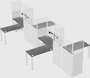 L-shape cubicles