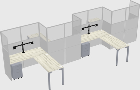 L-shape cubicles