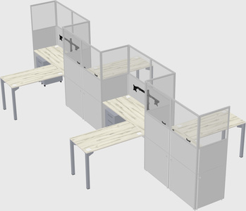 L-shape cubicles