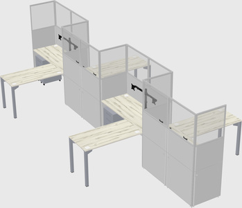 L-shape cubicles