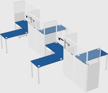 L-shape cubicles