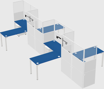 L-shape cubicles