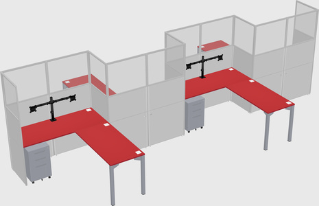 L-shape cubicles