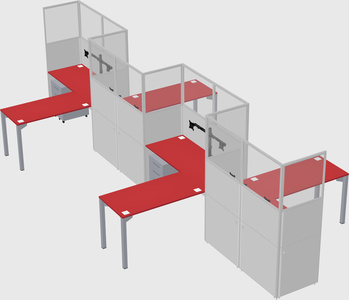 L-shape cubicles