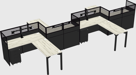 L-shape cubicles