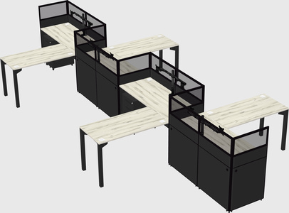 L-shape cubicles