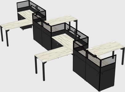 L-shape cubicles