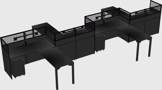 L-shape cubicles