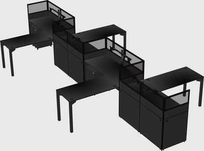 L-shape cubicles