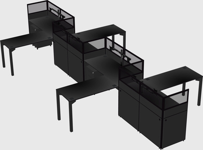 L-shape cubicles