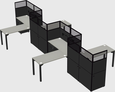 L-shape cubicles