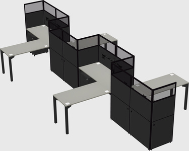L-shape cubicles