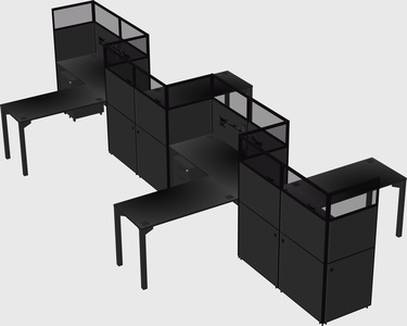 L-shape cubicles
