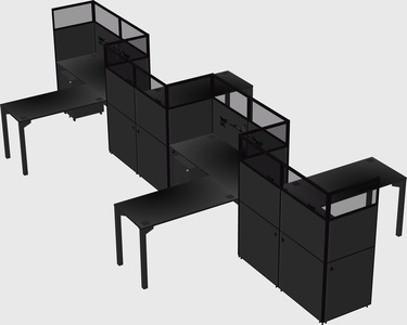 L-shape cubicles