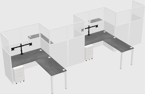 L-shape cubicles