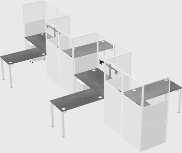 L-shape cubicles