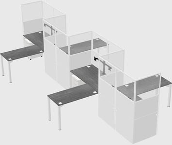 L-shape cubicles
