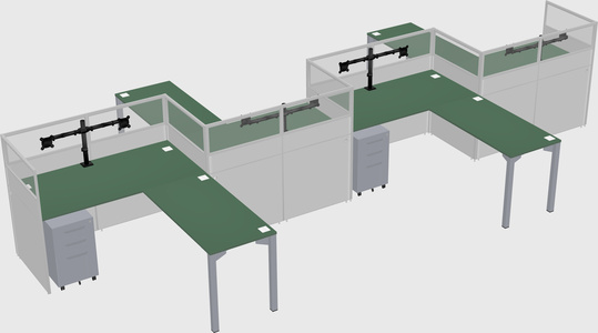 L-shape cubicles