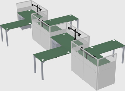 L-shape cubicles