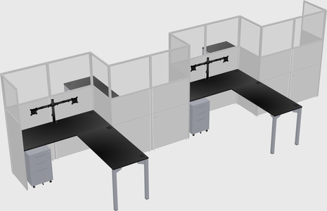 L-shape cubicles