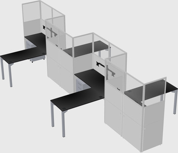 L-shape cubicles