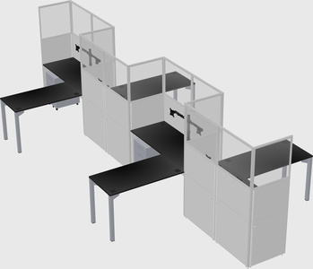 L-shape cubicles