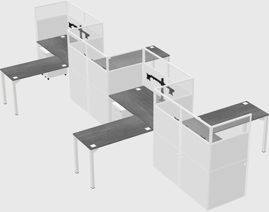 L-shape cubicles
