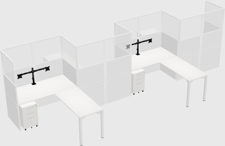 L-shape cubicles