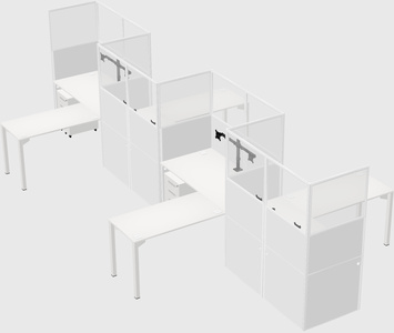 L-shape cubicles