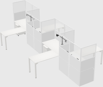 L-shape cubicles