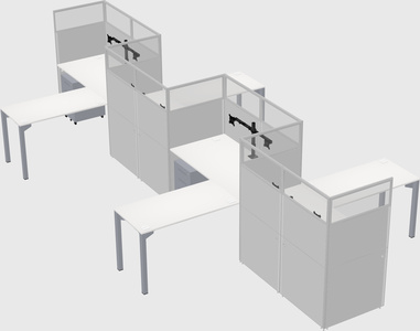 L-shape cubicles