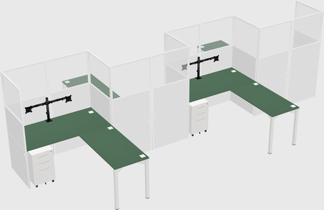 L-shape cubicles