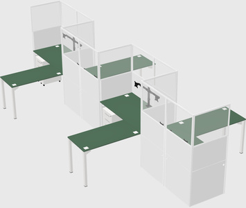 L-shape cubicles