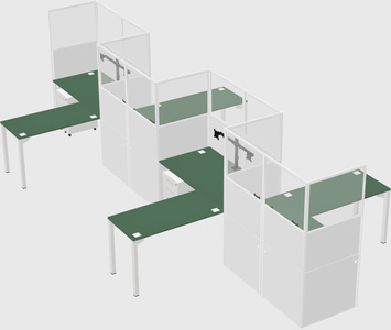 L-shape cubicles