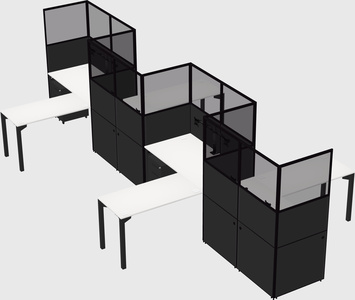 L-shape cubicles
