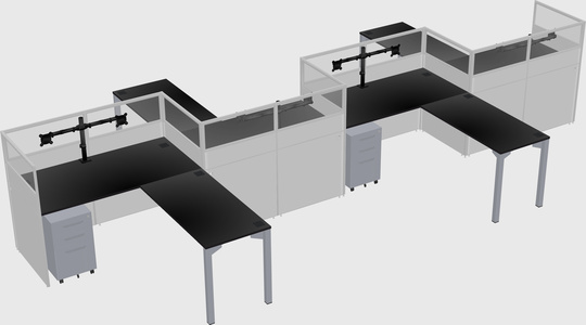 L-shape cubicles