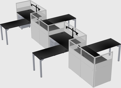 L-shape cubicles