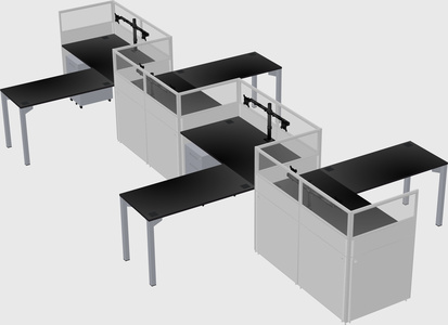 L-shape cubicles