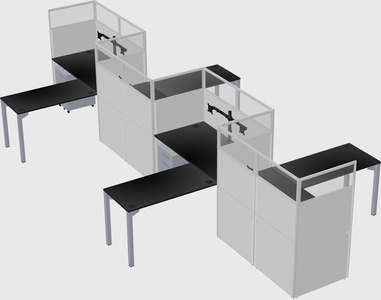 L-shape cubicles