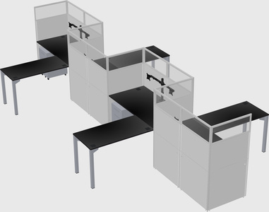 L-shape cubicles
