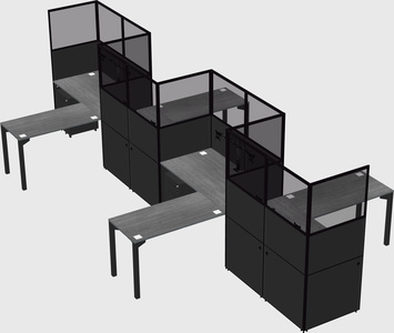 L-shape cubicles