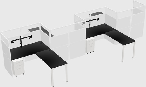 L-shape cubicles