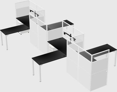 L-shape cubicles