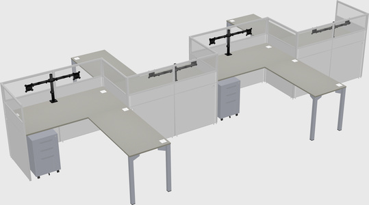 L-shape cubicles