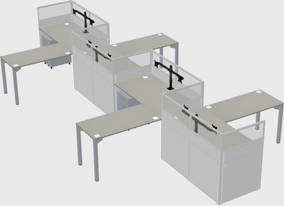 L-shape cubicles