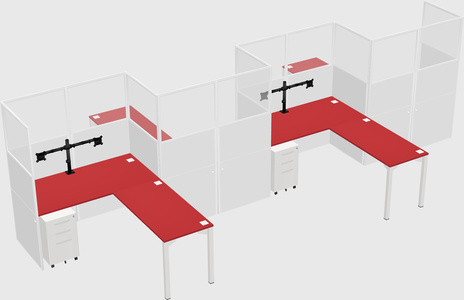 L-shape cubicles