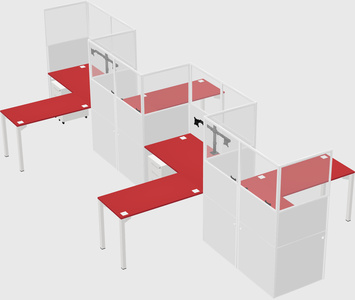 L-shape cubicles