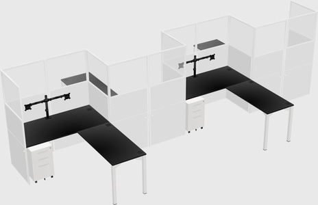 L-shape cubicles