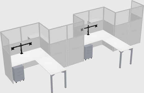 L-shape cubicles