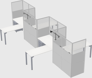 L-shape cubicles